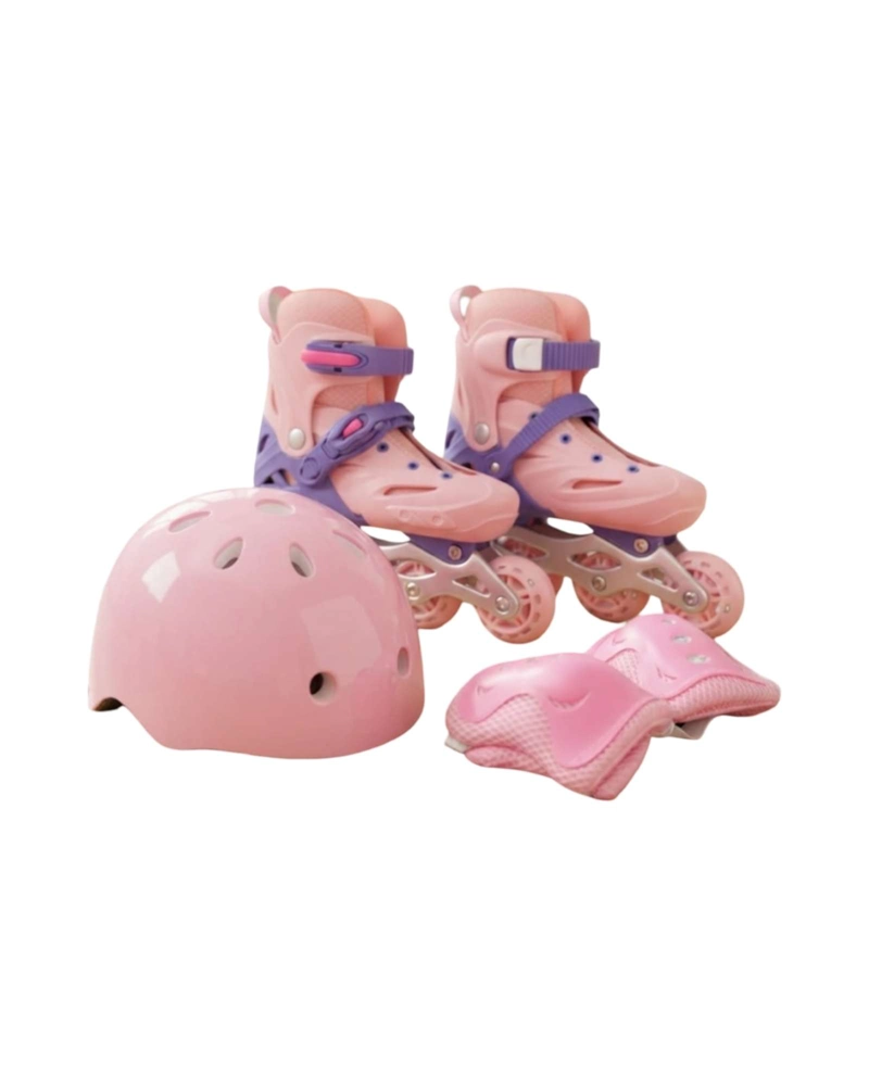 KIT COMPLETO DE PATINES EN LINEA Y PROTECCIONES PARA NIÑAS TALLA M - 6