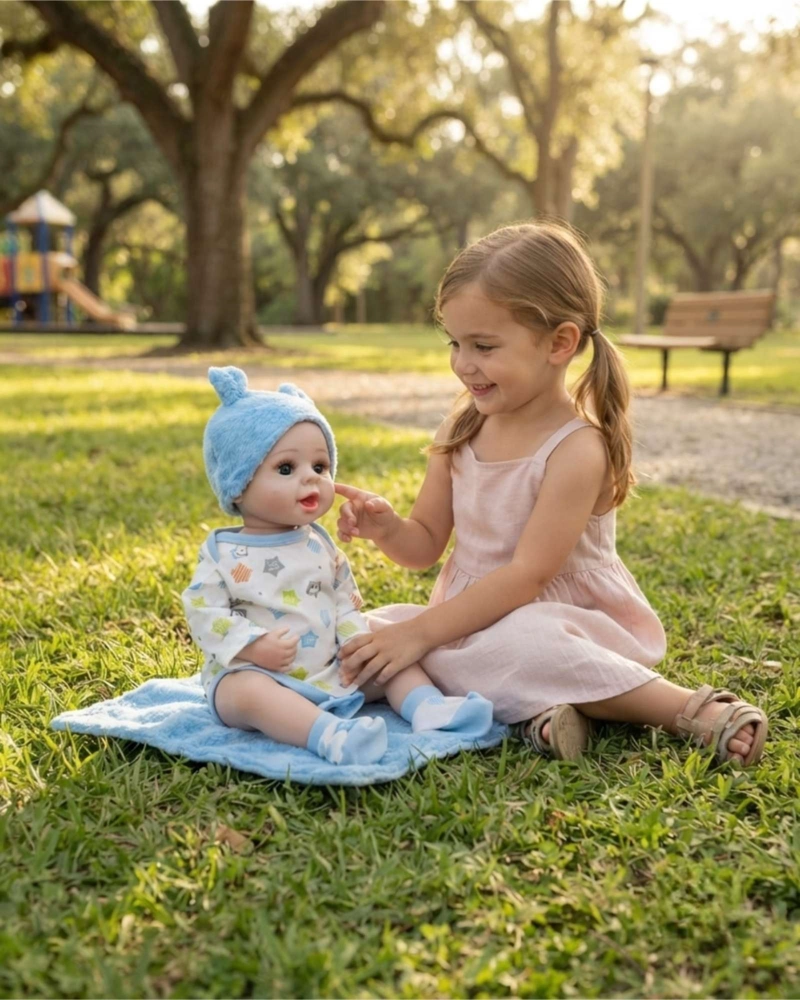 BEBE  REBORN REALISTA NIÑO ROPA AZUL - SILICONA SUAVE 55 CM - 1