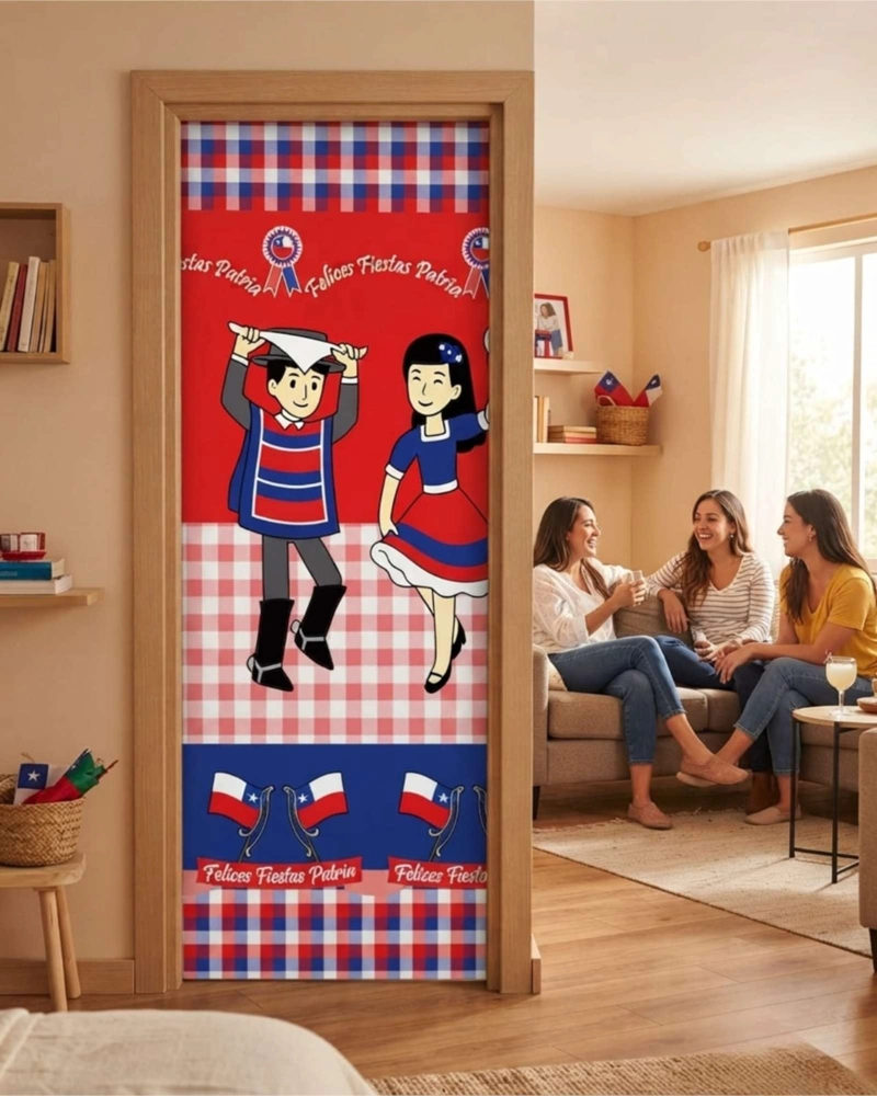 DECORACION 18 DE SEPTIEMBRE CHILENO FUNDA PARA PUERTA - 2
