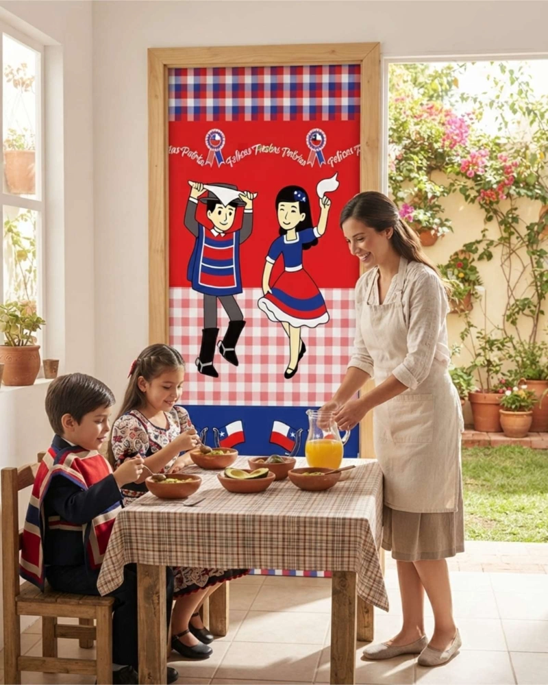 DECORACION 18 DE SEPTIEMBRE CHILENO FUNDA PARA PUERTA - 5