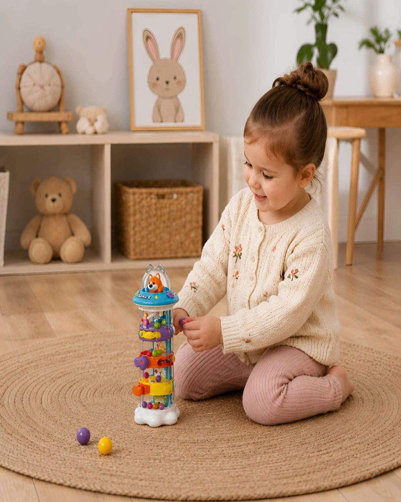 TORRE DE ACTIVIDADES INTERACTIVA 6 EN 1 DISEÑO ESPACIAL - 1