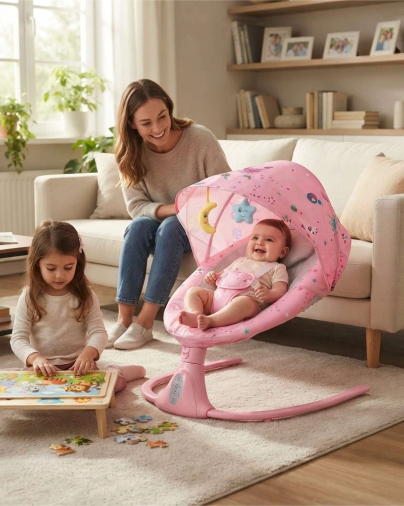 SILLA NIDO MECEDORA INTELIGENTE 360° PARA BEBE - 4