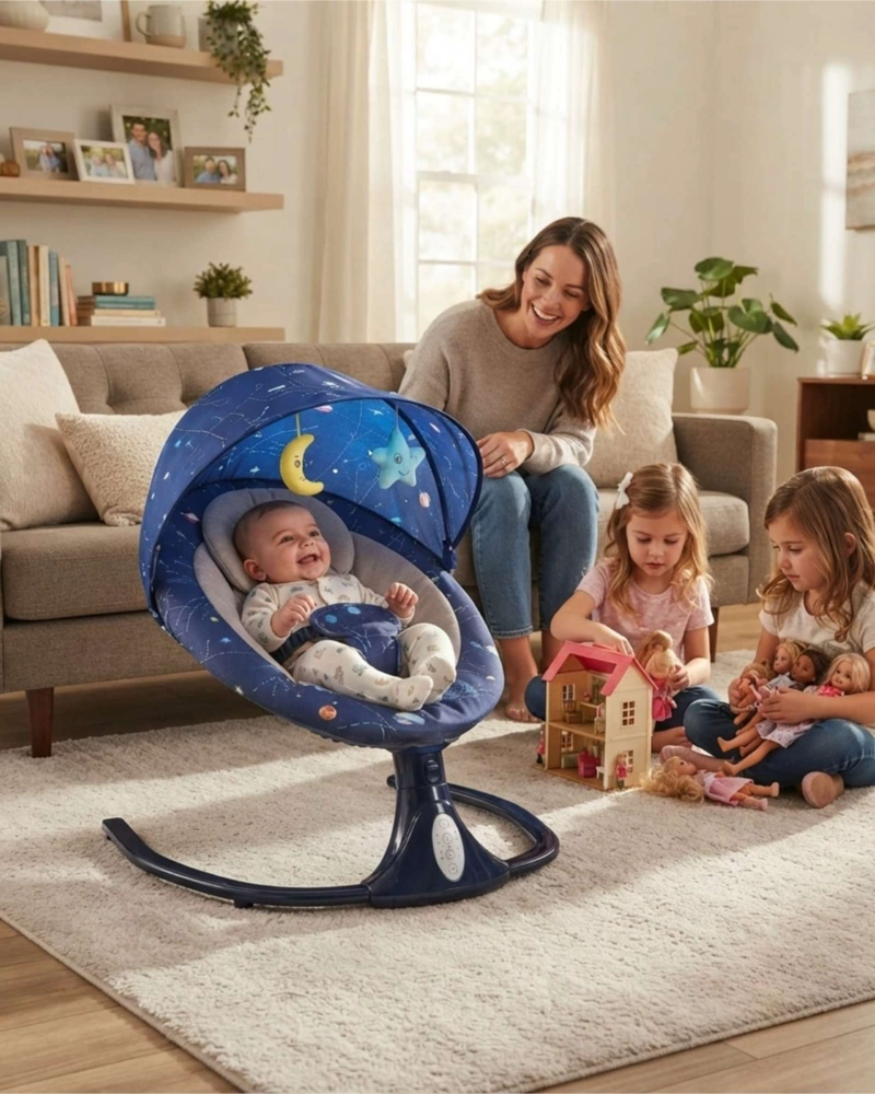 SILLA NIDO MECEDORA INTELIGENTE 360° PARA BEBE - 2
