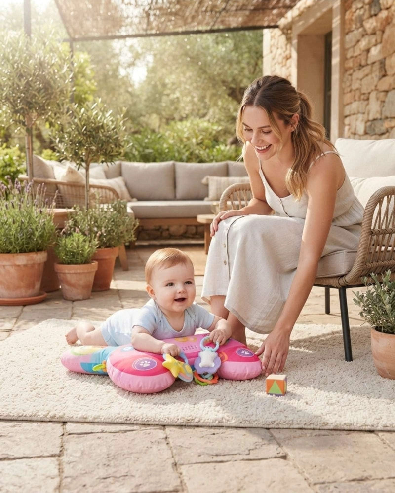 COJIN SENSORIAL DE ESTIMULACION TEMPRANA CON ACCESORIOS PARA BEBE - 2