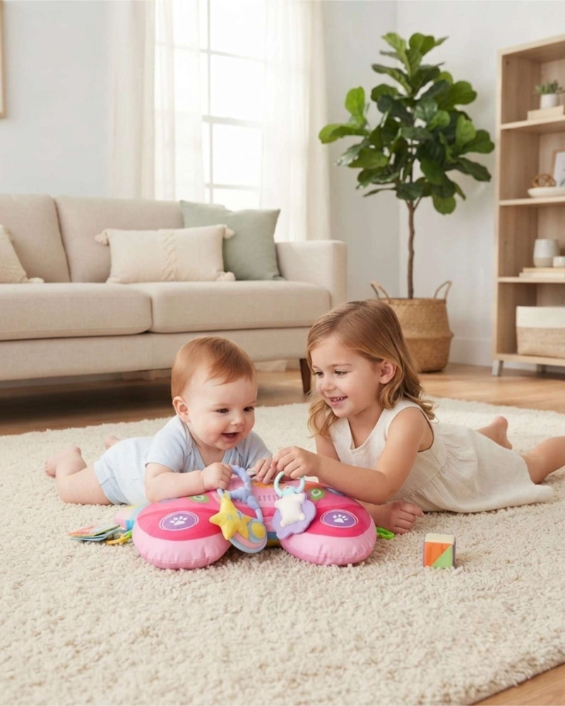 COJIN SENSORIAL DE ESTIMULACION TEMPRANA CON ACCESORIOS PARA BEBE - 5