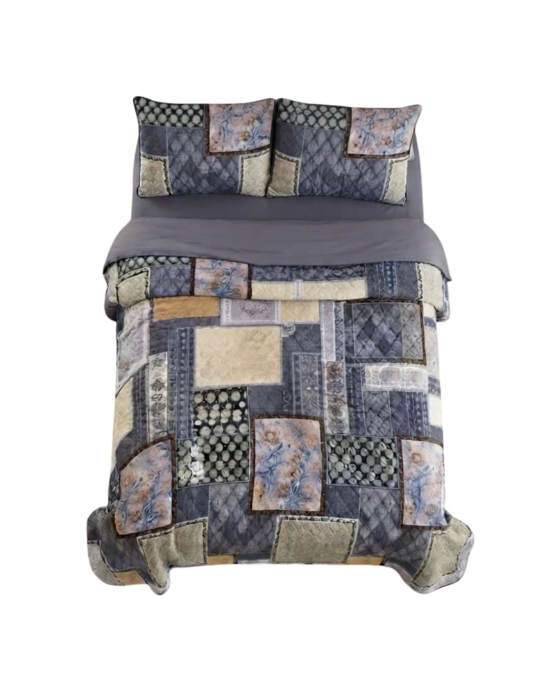 CUBRECAMA QUILT DE VERANO KING DELGADO ULTRA LIVIANO + 2 ALMOHADAS - 6