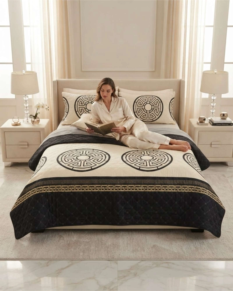 CUBRECAMA QUILT DE VERANO 2 PLAZAS DELGADO + 2 ALMOHADAS - 2