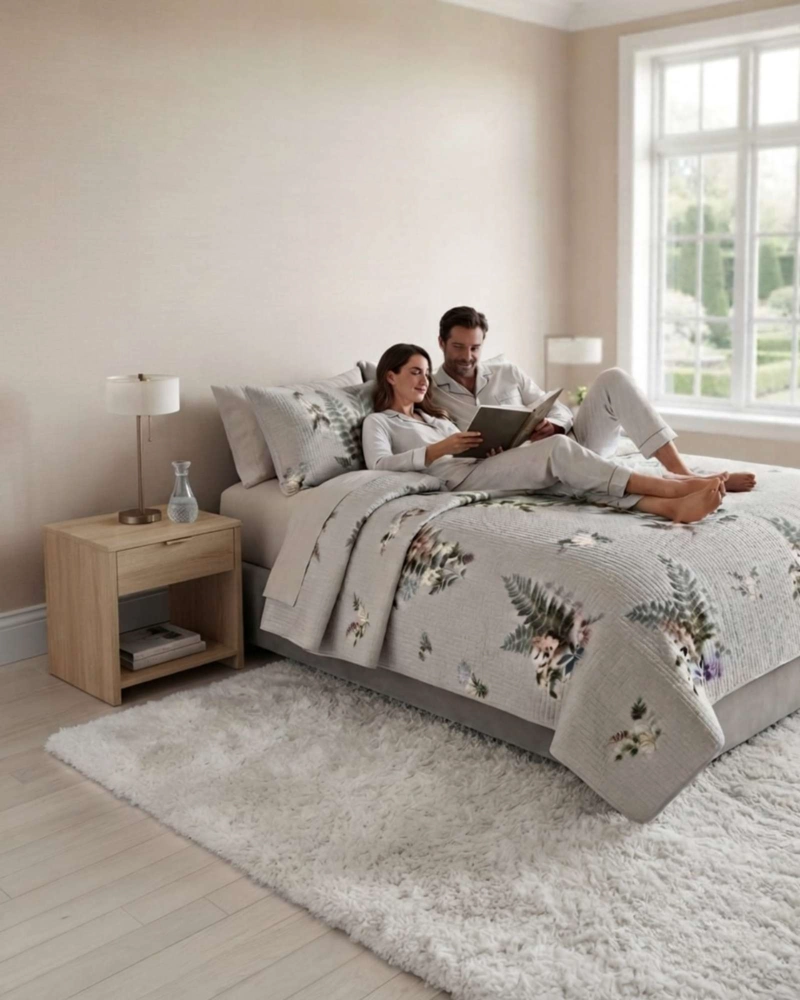 CUBRECAMA QUILT DE VERANO 2 PLAZAS DELGADO + 2 ALMOHADADAS - 5