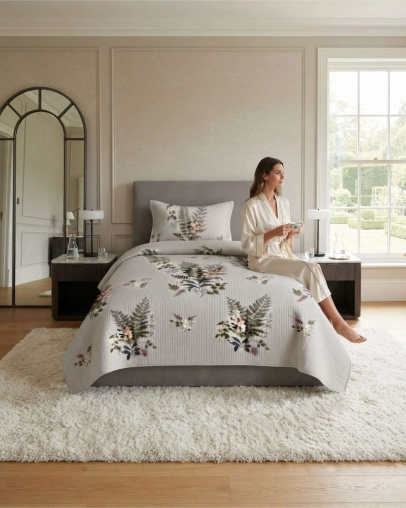 CUBRECAMA QUILT DE VERANO 1.5 PLAZAS DELGADO + 1 ALMOHADA - 2