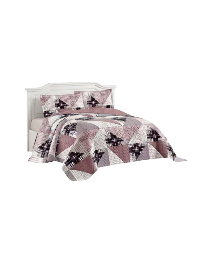 CUBRECAMA QUILT DE VERANO 2 PLAZAS DELGADO + 2 ALMOHADADAS - 6