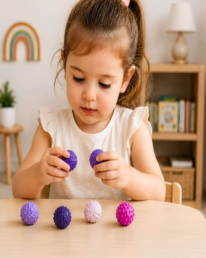 PELOTAS SENSORIALES CON IMAN PARA BEBES Y NIÑOS ANTIESTRES - 4