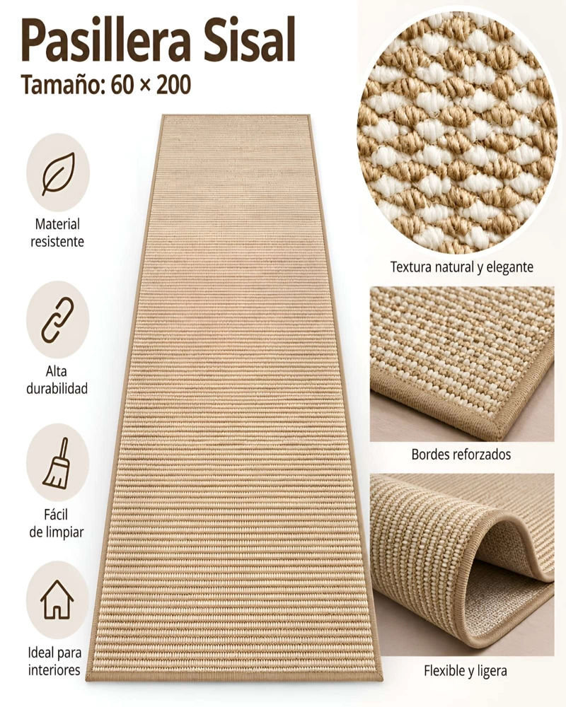 ALFOMBRA PASILLERA SISAL 60 X 200 CM - 6