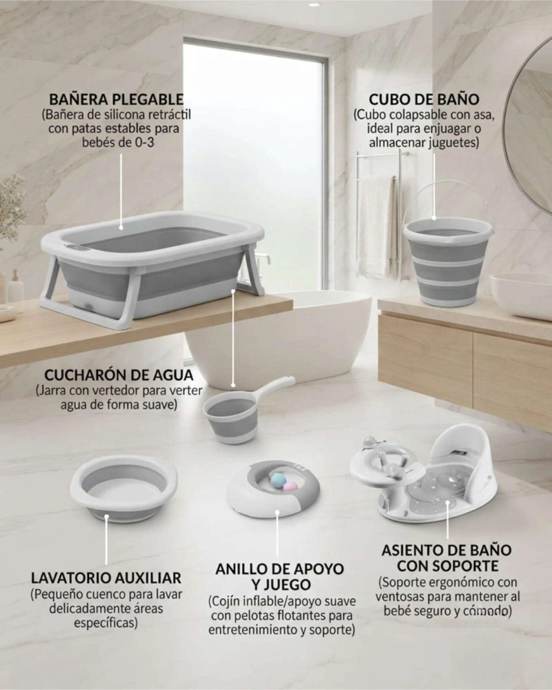 BAÑERA CON TERMOMETRO Y CON KIT - 5