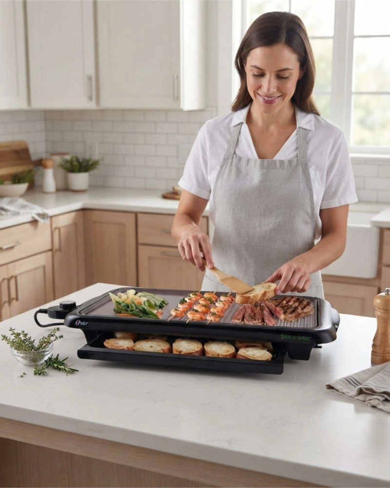 PLANCHA Y PARRILLA ELE CTRICA 2 EN 1 ASADOR MULTIFUNCIONAL PARA CASA - 1