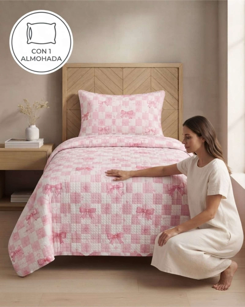 SET CUBRECAMA DE VERANO PLAZA Y MEDIA 180X230 CM MAS 1 ALMOHADA - 3