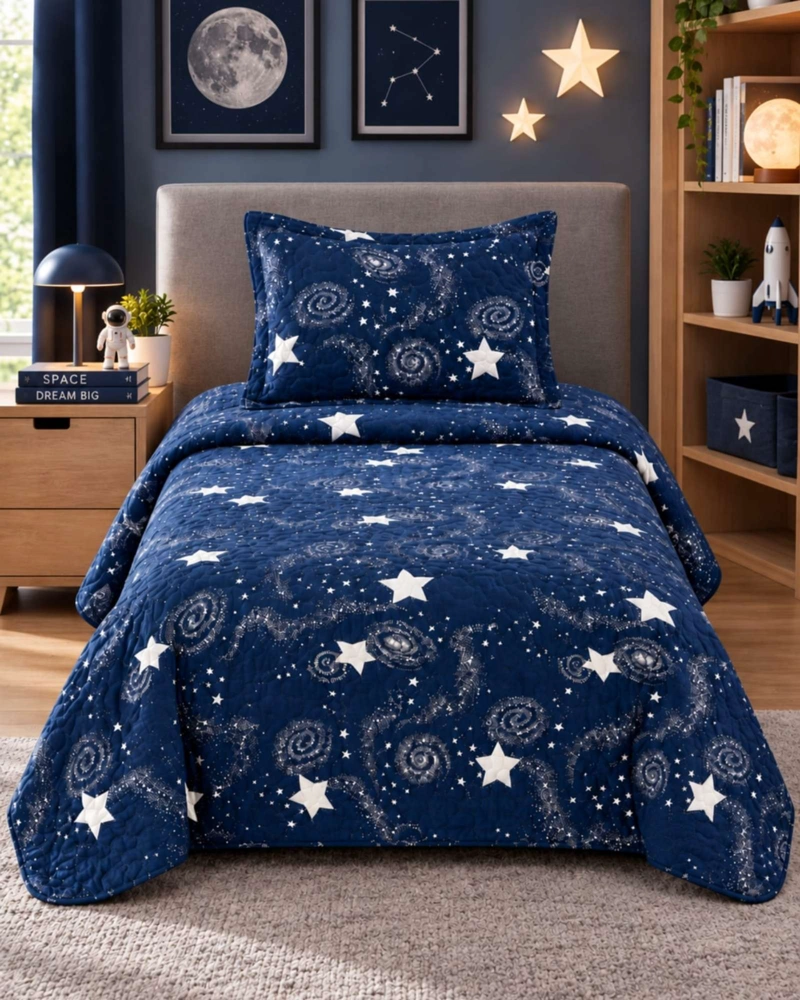 CUBRECAMAS INFANTIL PLAZA Y MEDIA MAS ALMOHADA FRESCURA Y ESTILO - 1