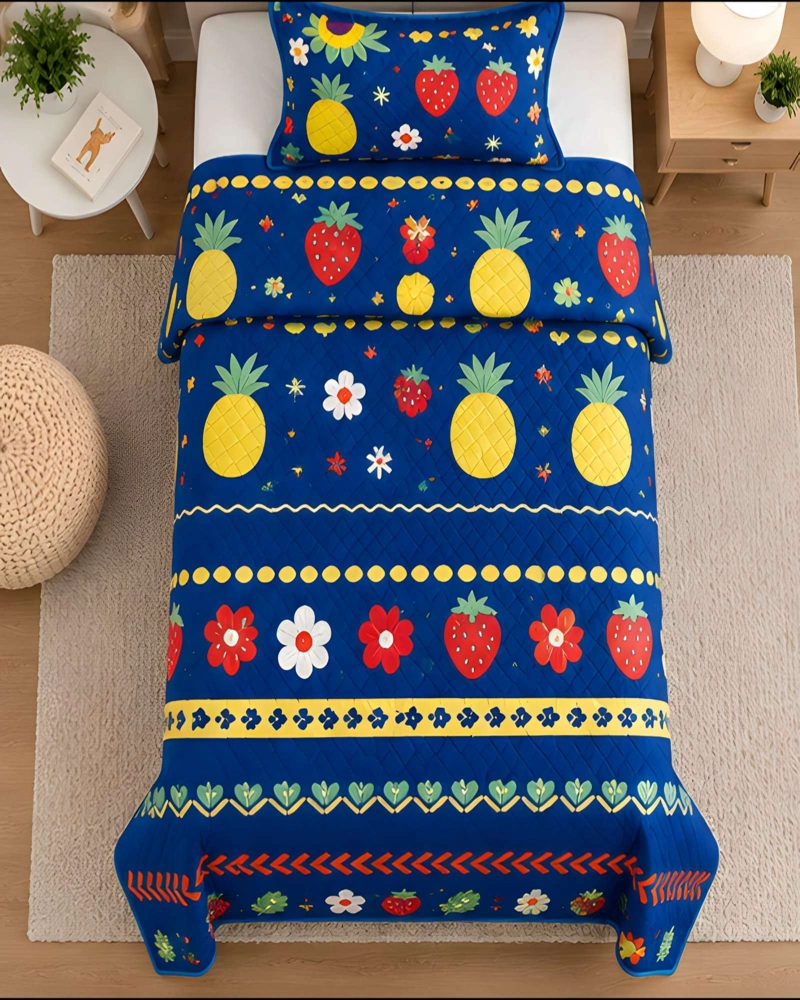 CUBRECAMA ACOLCHADO 1.5 PLAZAS (180X230 CM) + 1 ALMOHADA + 1 FUNDA - 2