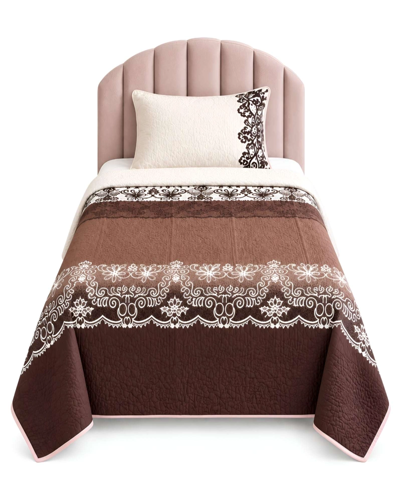 CUBRECAMA ACOLCHADO 1.5 PLAZAS (180X230 CM) + 1 ALMOHADA + 1 FUNDA - 6