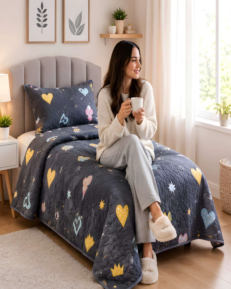 CUBRECAMA 1.5 PLAZAS (180X230 CM) + 1 ALMOHADA + 1 FUNDA - 2