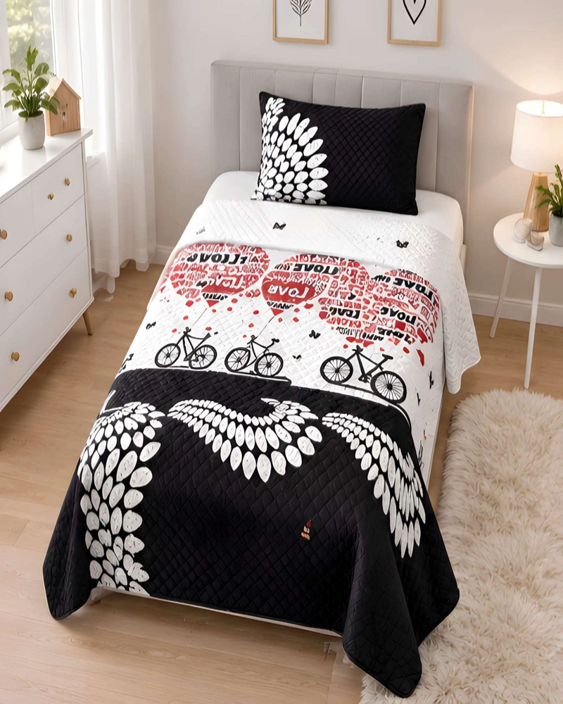 CUBRECAMA 1.5 PLAZAS (180X230 CM) + 1 ALMOHADA + 1 FUNDA - 1