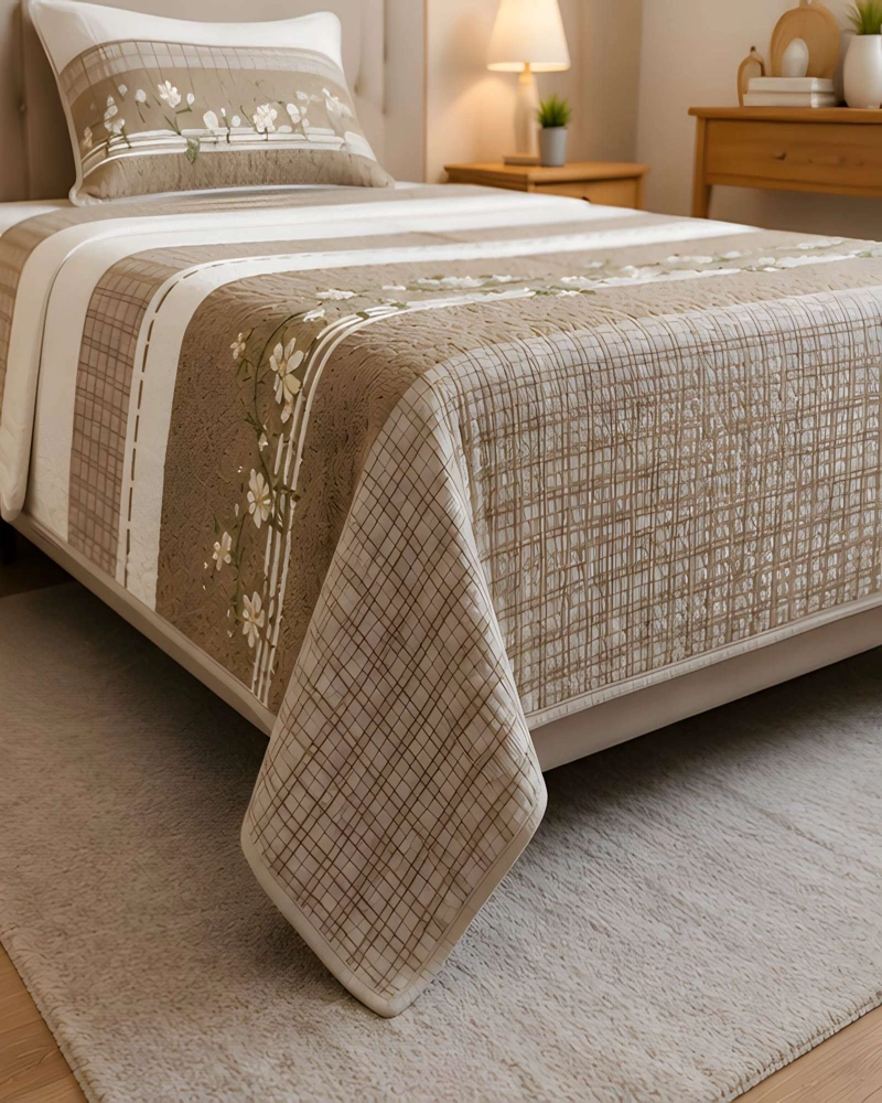 CUBRECAMA ACOLCHADO 1.5 PLAZAS (180X230 CM) + 1 ALMOHADA + 1 FUNDA - 2