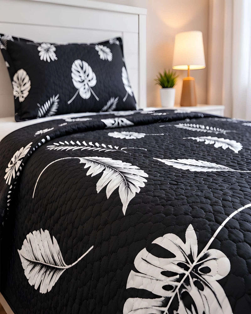 SET DE CUBRE CAMA Y FUNDA DE ALMOHADA PLAZA Y MEDIA 180X230CM - 2