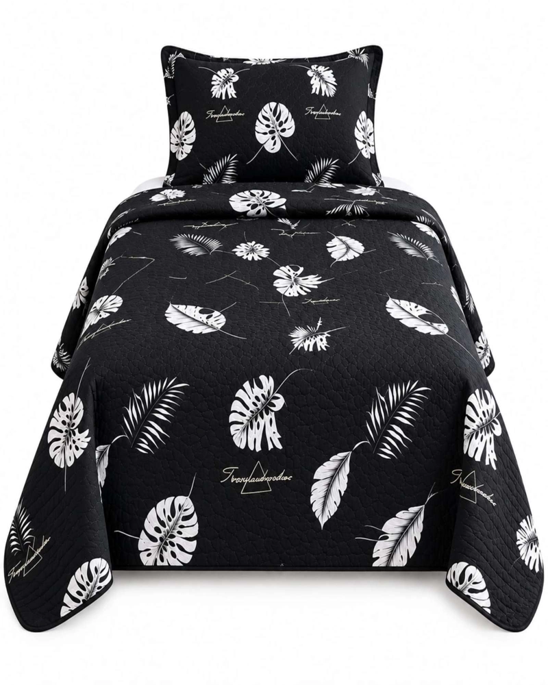 SET DE CUBRE CAMA Y FUNDA DE ALMOHADA PLAZA Y MEDIA 180X230CM - 5