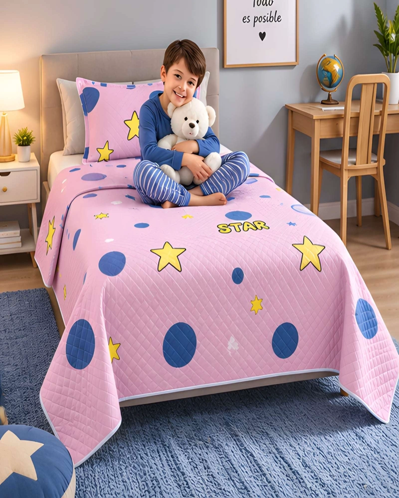 CUBRECAMA ACOLCHADO 1.5 PLAZAS (180X230 CM) + 1 ALMOHADA + 1 FUNDA - 3