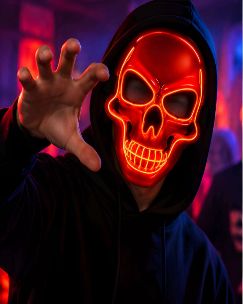 MASCARA DE CALAVERA LED EFECTO NEON IDEAL PARA HALLOWEEN - 2