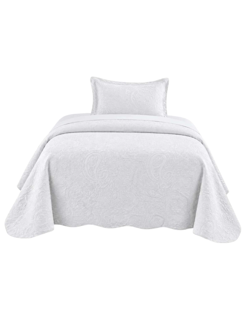 CUBRECAMA QUILT DE VERANO LISO 1.5 PLAZAS CON RELIEVE - 6