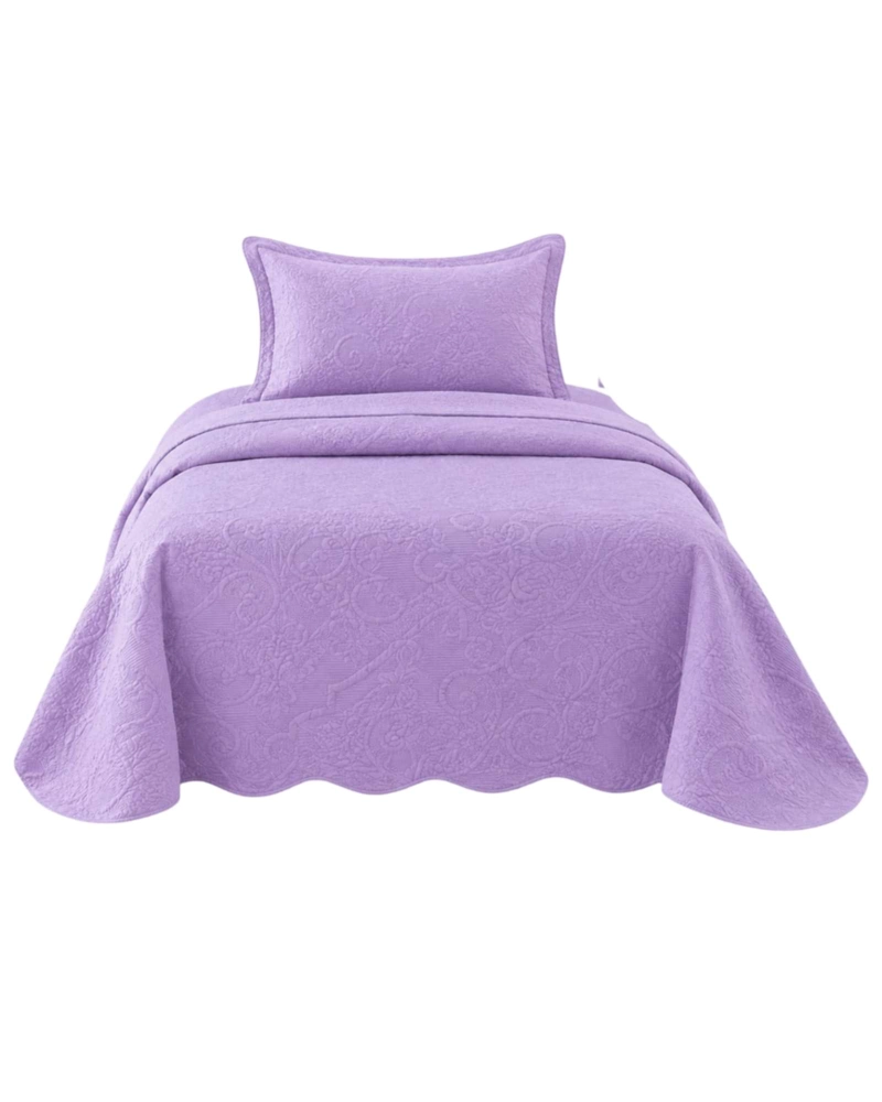 CUBRECAMA QUILT DE VERANO LISO 1.5 PLAZAS CON RELIEVE - 6