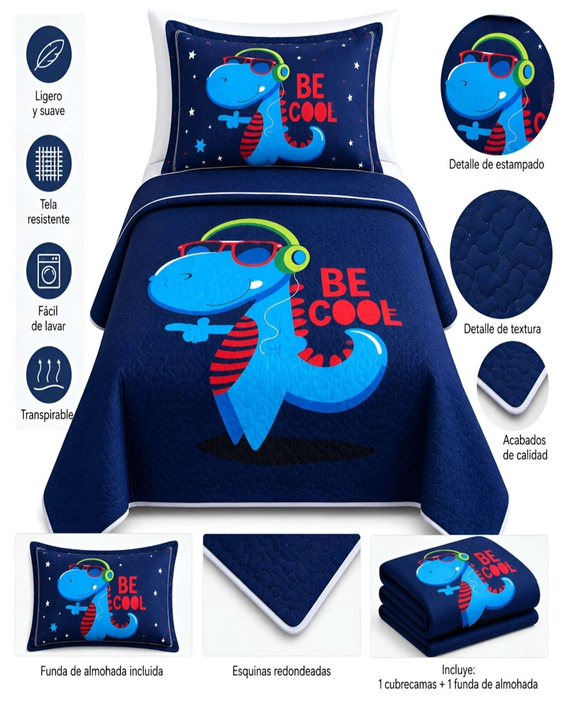 QUILT DELGADO DE VERANO PLAZA Y MEDIA MAS ALMOHADA ULTRA SUAVES - 5
