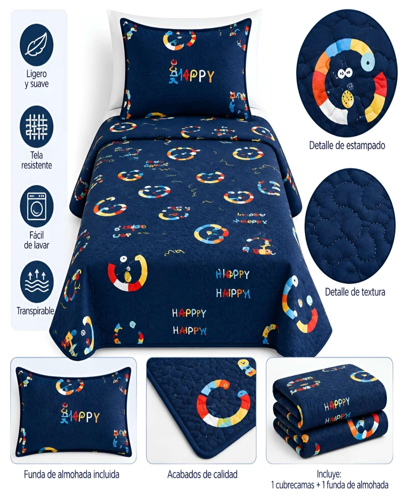 QUILT DELGADO DE VERANO PLAZA Y MEDIA MAS ALMOHADA ULTRA SUAVES - 5
