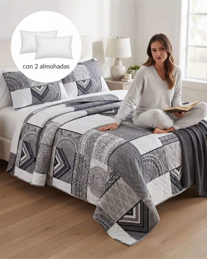 QUILT DE VERANO MAS ALMOHADAS TEXTURA ULTRA SUAVE KING - 4