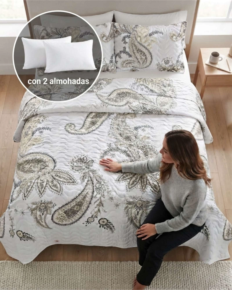 QUILT DE VERANO MAS ALMOHADAS TEXTURA ULTRA SUAVE KING - 4