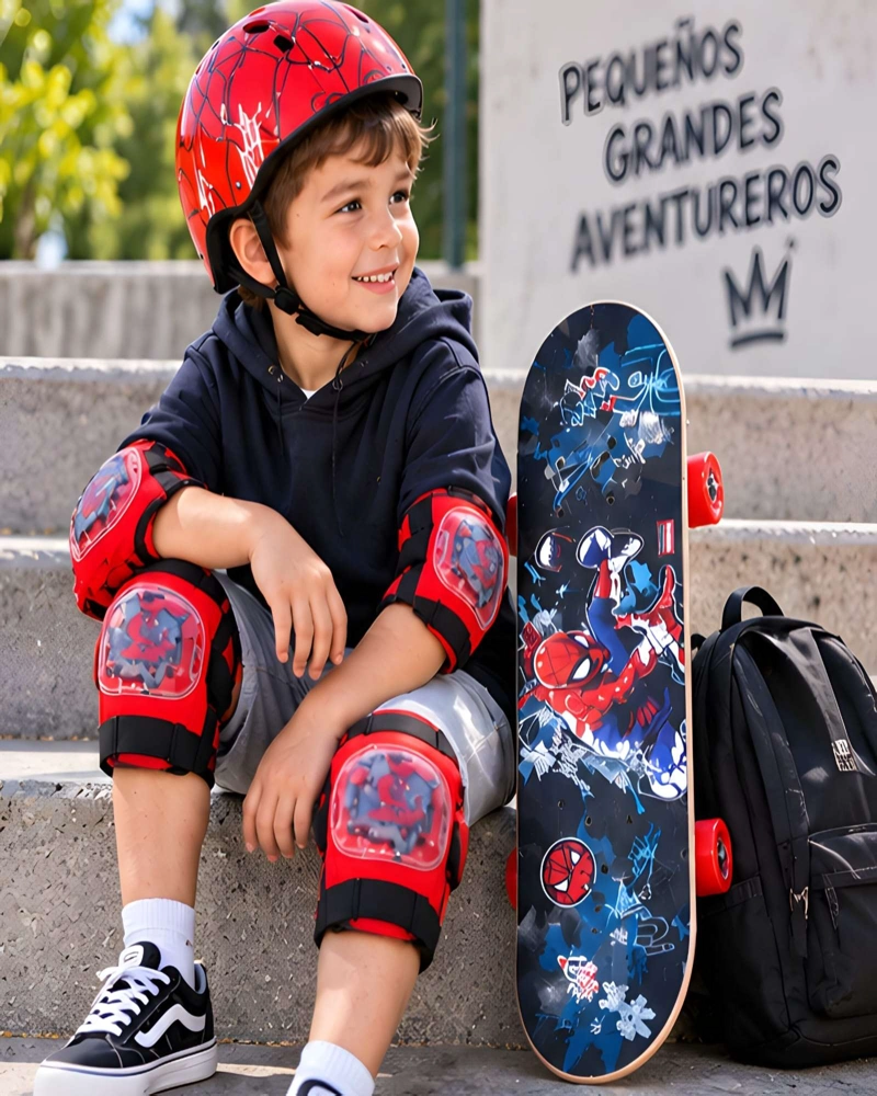 SET COMPLETO DE PATINETA INFANTIL CON CASCO Y PROTECCIONES PARA NIÑOS - 2
