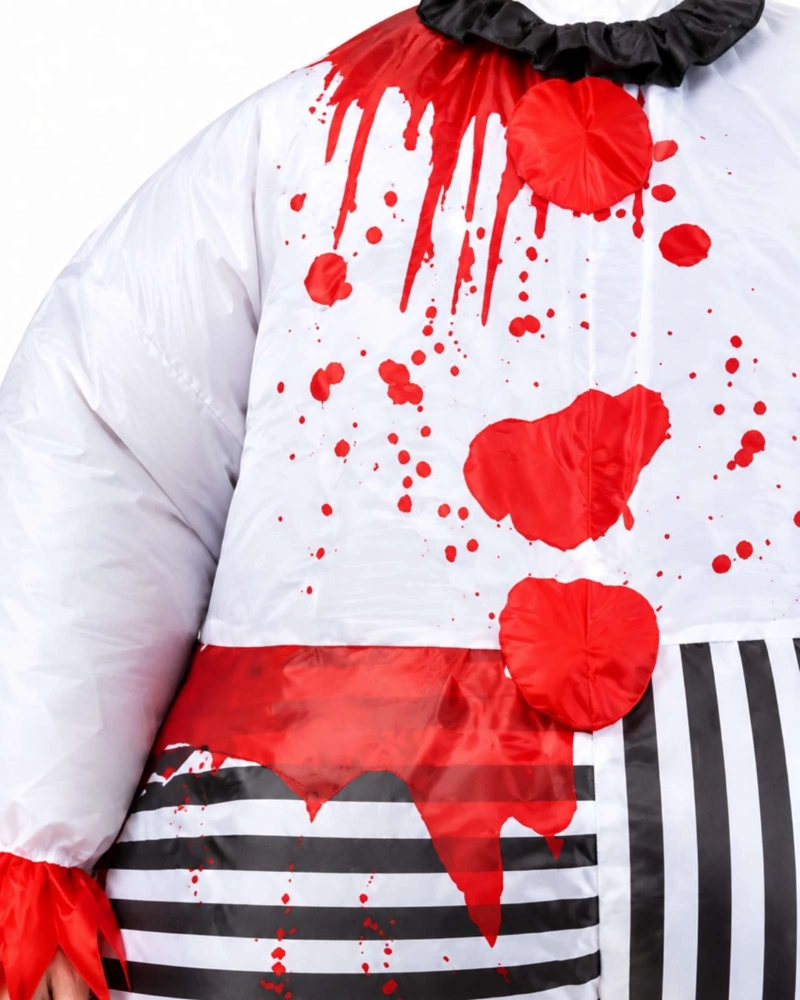 DISFRAZ DE HALLOWEEN PARA ADULTO CON RAYAS BLANCAS Y NEGRAS Y EFECTO SANGRE - 2