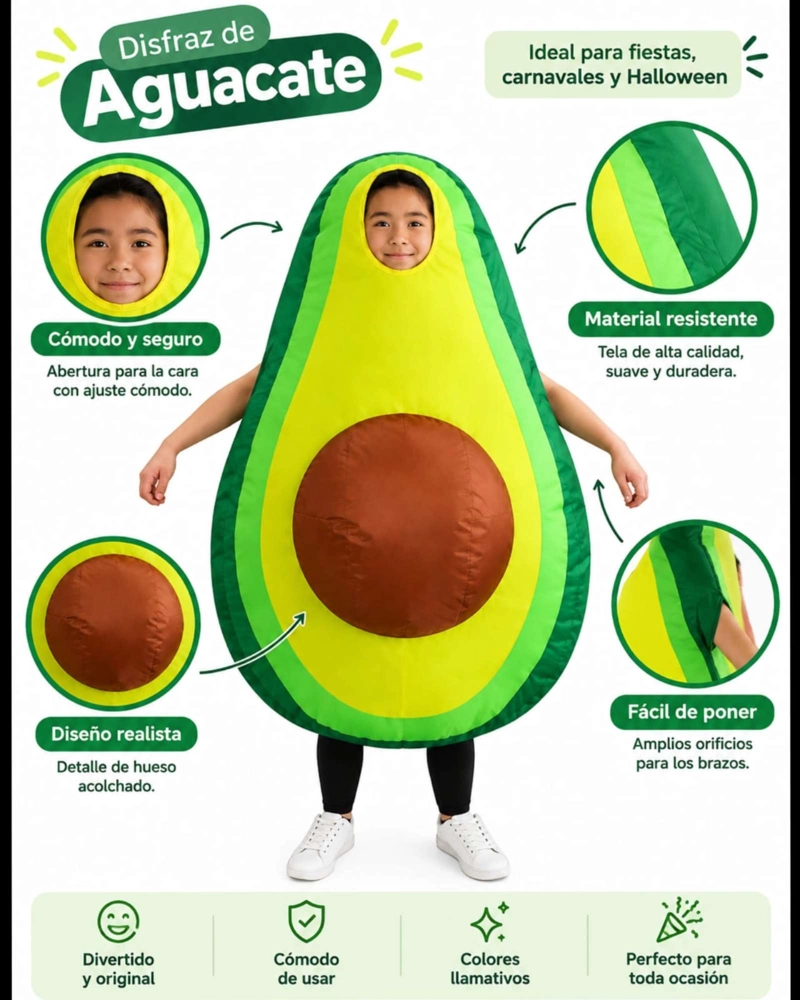 DISFRAZ DE AGUACATE VERDE PARA ADULTOS - 4
