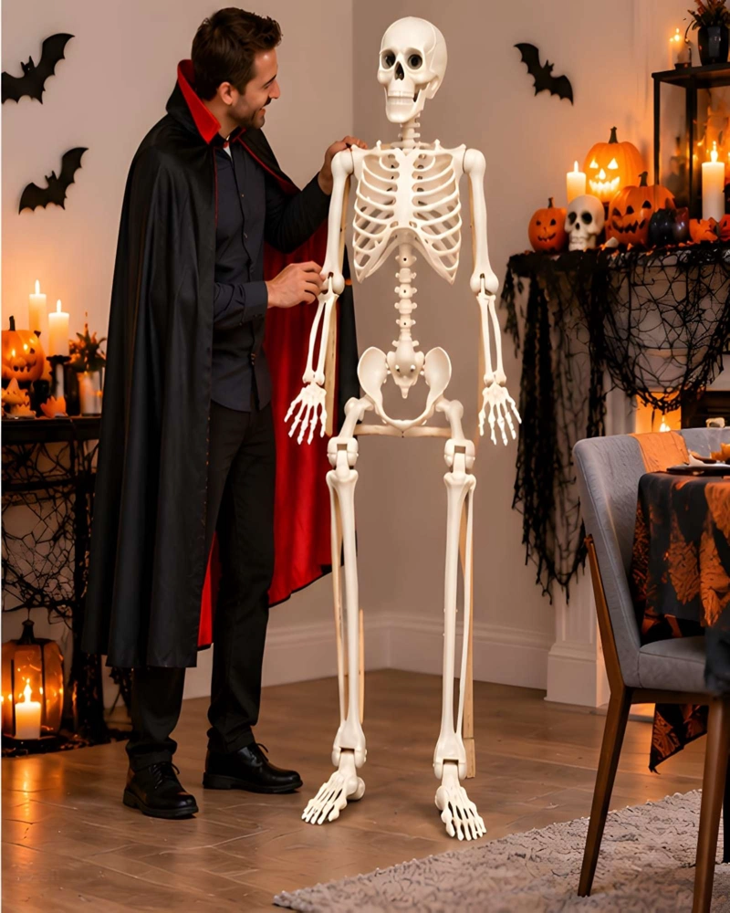 ESQUELETO REALISTA DECORATIVO PARA HALLOWEEN DE 165CM - 2