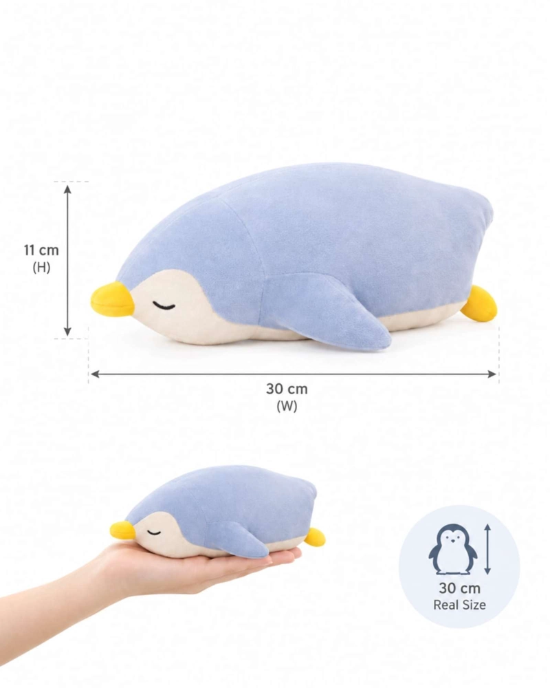 COJIN DE PELUCHE PINGUINO PARA NIÑOS Y BEBES 30CM - 5