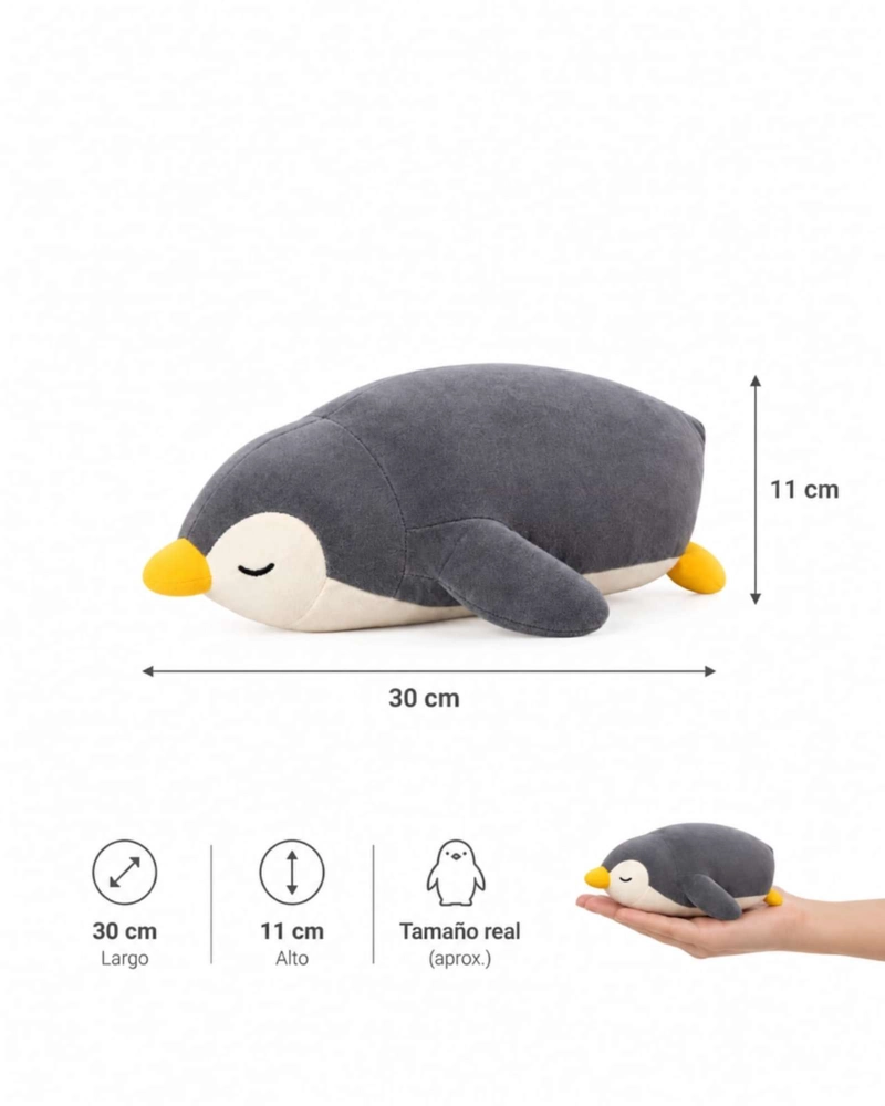 COJIN DE PELUCHE PINGUINO PARA NIÑOS Y BEBES 30CM - 5
