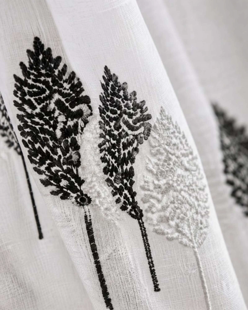 CORTINAS VISILLO TRANSLUCIDAS DISEÑO BOTANICO 2 UNIDADES - 3