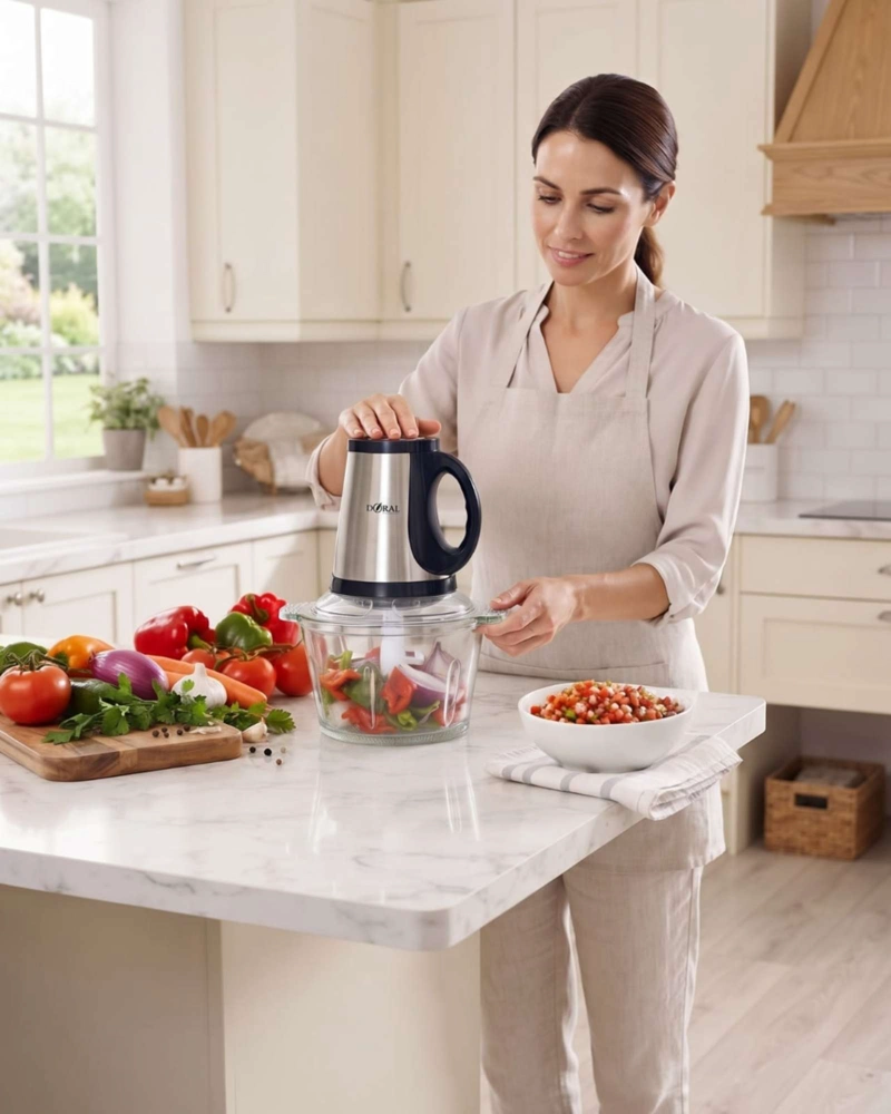PICADORA DE ALIMENTOS 2 LITROS CON RECIPIENTE DE VIDRIO 3 VELOCIDADES - 3