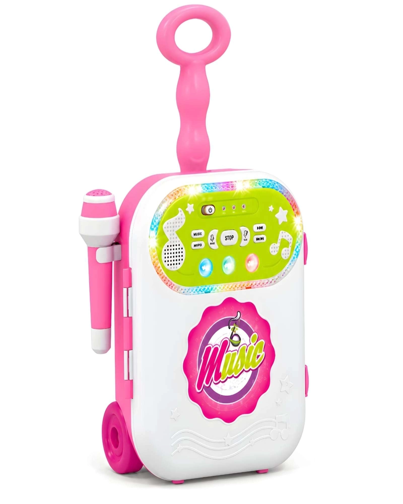 MALETA MUSICAL INFANTIL CON MICROFONO Y LUCES LED - 6