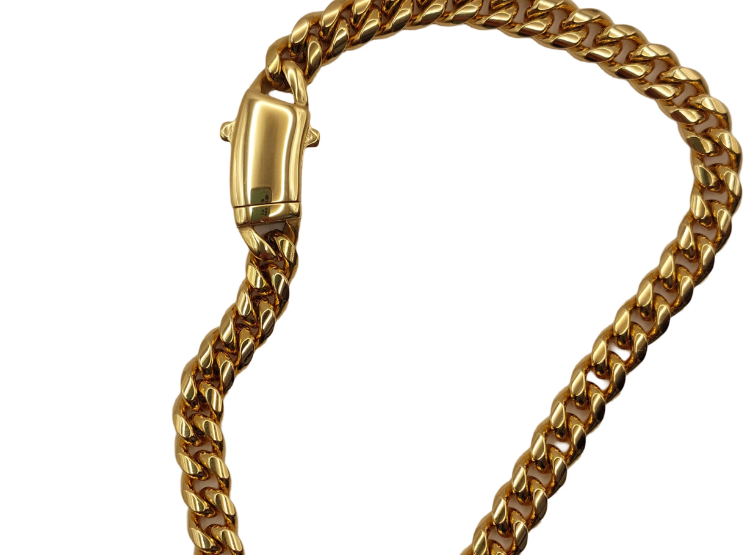 PULSERA TEJIDO CUBANA CON BROCHE CAJÓN DE ORO LAMINADO 18K - 1