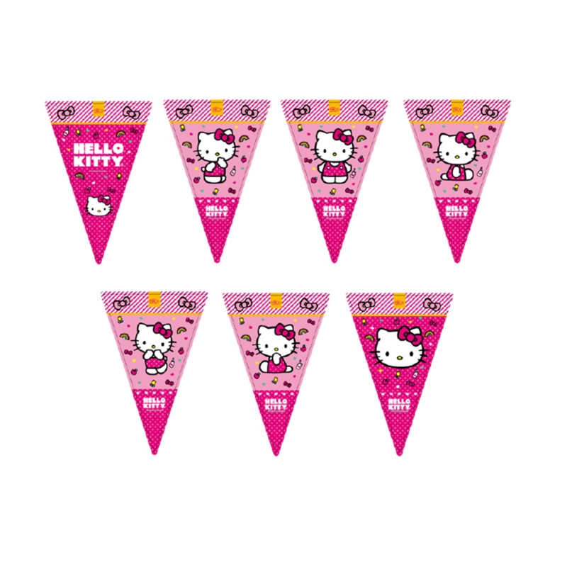 BANDERIN TRIANGULAR PAPEL 2M HELLO KITTY X1UNI - 1