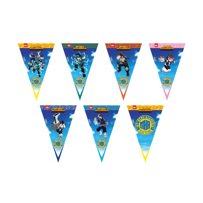 BANDERIN TRIANGULAR PAPEL 2M MY HERO ACADEMIA X1UNI - 1