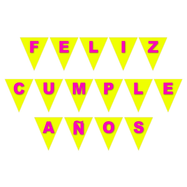 BANNER BANDERIN 3D FC EN COLOR AMARILLO FLUOR X1 UNI - 1