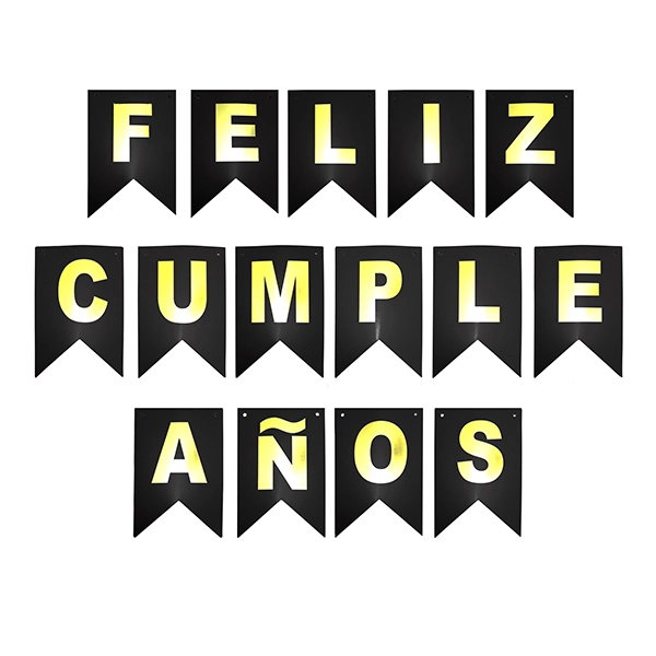 BANNER F.C. EN COLOR NEGRO/DORADO 3 MT X1 UNI - 1