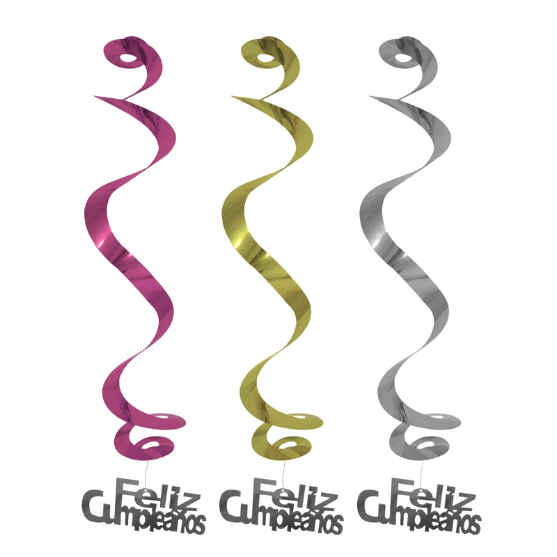 COLGANTE F.C. ESPIRAL DORADO/PLATA/FUCSIA X1 UNI - 1